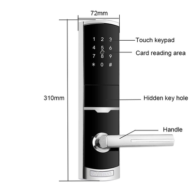 4 en 1 entrada sin llave contraseña apartamento cerradura de puerta inteligente con 4pcs batería AA