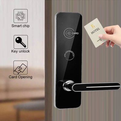 Tarjeta clave RFID de color negro Hotel cerraduras de puertas inteligentes con software gratuito de gestión de hoteles
