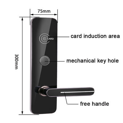 Tarjeta clave RFID de color negro Hotel cerraduras de puertas inteligentes con software gratuito de gestión de hoteles