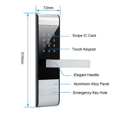 4 en 1 contraseña TTlock App Card Smart Keypad Cerradura de puerta para Apartamento Hotel Oficina