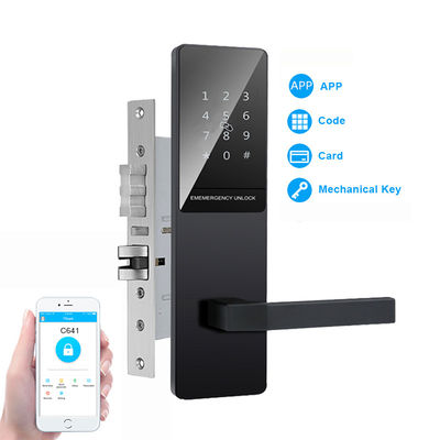 Color negro teclado táctil apartamento cerradura de puerta inteligente para la puerta de entrada