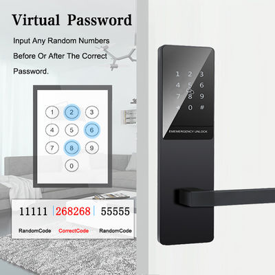 Color negro teclado táctil apartamento cerradura de puerta inteligente para la puerta de entrada