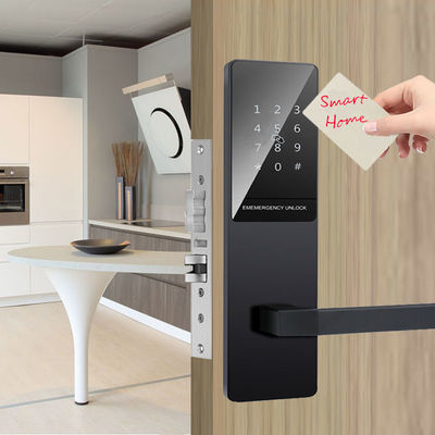 Color negro teclado táctil apartamento cerradura de puerta inteligente para la puerta de entrada