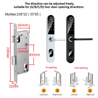 Cerradura biométrica elegante de la puerta de la huella dactilar de la aleación de aluminio del cuerpo de Silm para el hogar