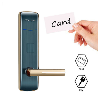 Cerraduras electrónicas de hotel de aleación de zinc de color dorado con codificador de tarjetas para el apartamento del hotel del motel