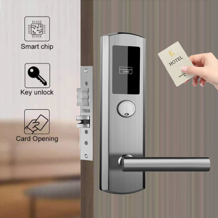 304 de acero inoxidable Tarjeta de llave de hotel Cerraduras inteligentes de puertas con software gratuito para PC