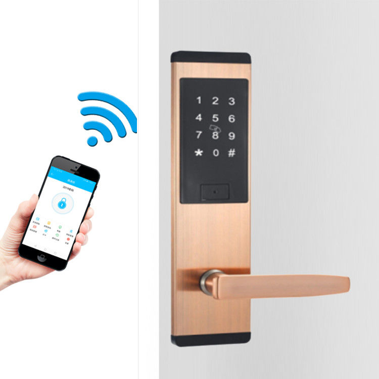 Cerradura de puerta de teclado inteligente de acero inoxidable de color negro con aplicación inteligente TTlock